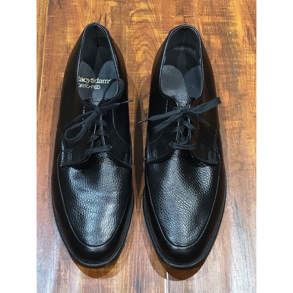 Men’s Stacy Adams Porto-Ped Black Pebbled Leather Sole Dress Shoes Size 10.5 NOS main image 6